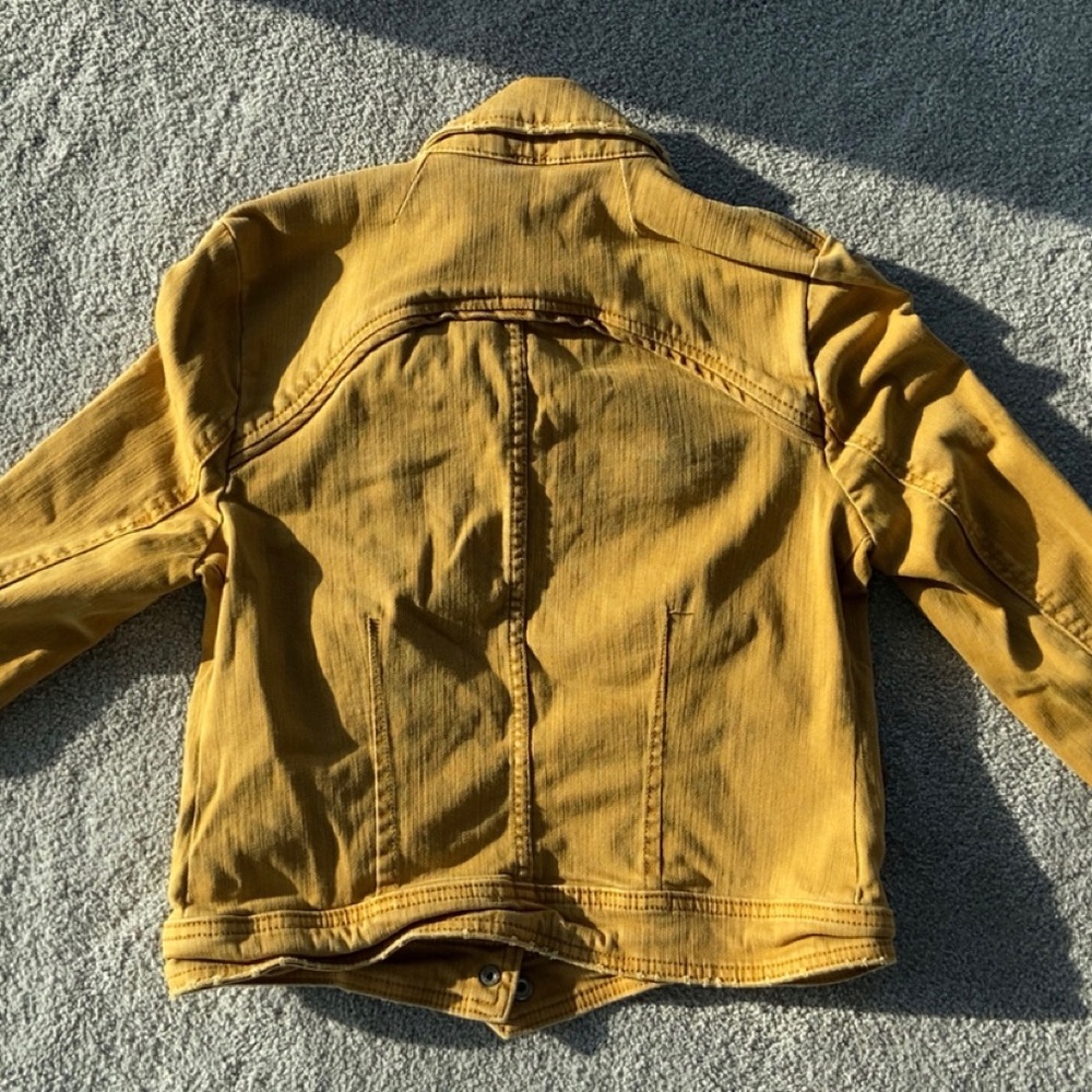Free People Mustard Yellow Denim Jacket - Picture 2 of 10